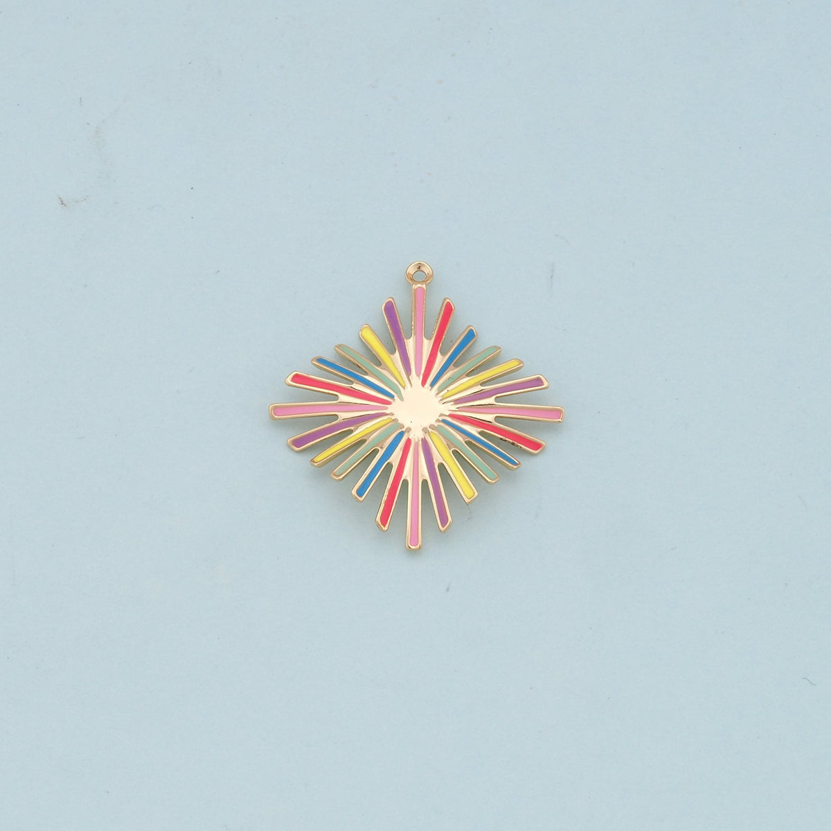 18K Gold Filled Hand Enamel Charm Pendant for Jewelry Making
