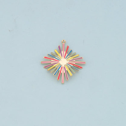 18K Gold Filled Hand Enamel Charm Pendant for Jewelry Making