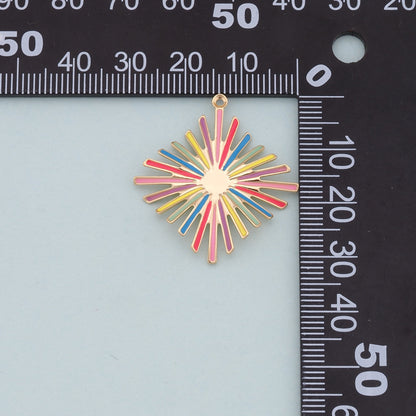 Gold Colorful Enamel Charms,18K Gold Fille Enamel Pendant,Enamel Charm Bracelet Necklace for DIY Jewelry Making Supply