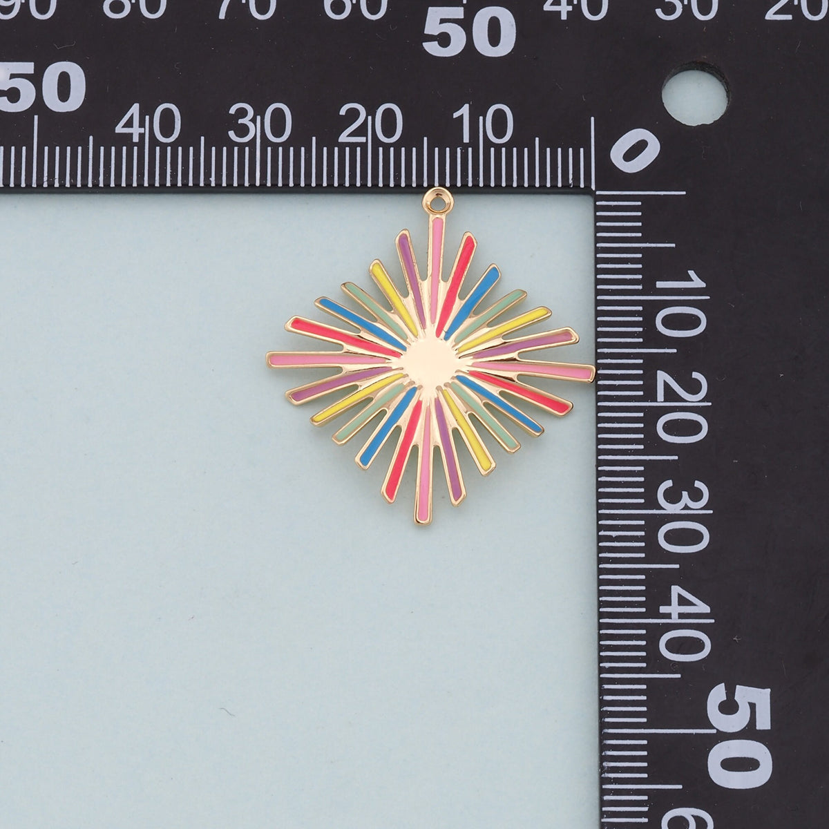 18K Gold Filled Hand Enamel Charm Pendant for Jewelry Making
