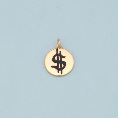 Gold Money Symbol Charms,18K Gold Filled Money Pendant,Money Charm Bracelet Necklace for DIY Jewelry Making Supply