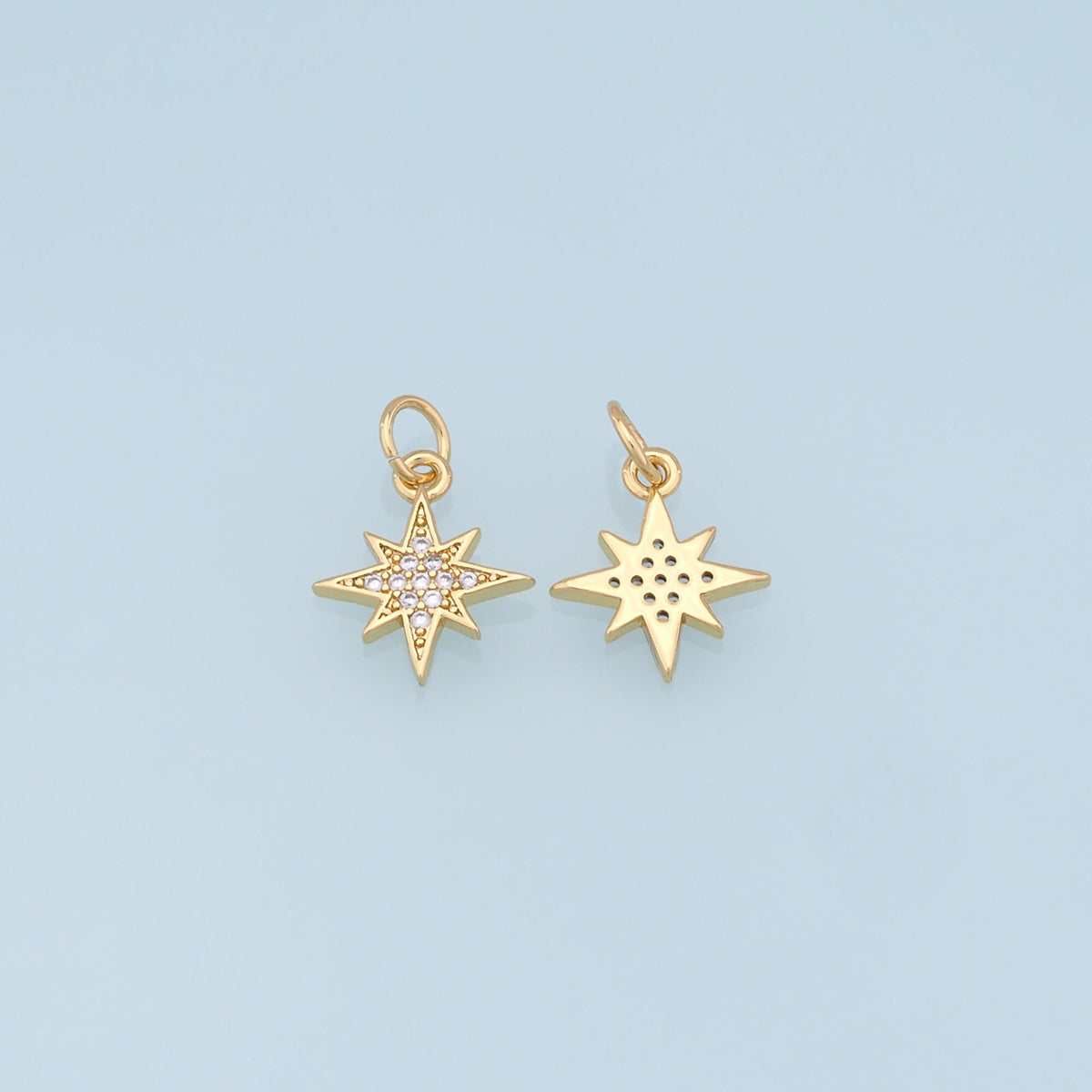 18K Gold Filled Star CZ Charm Pendant for Jewelry Making