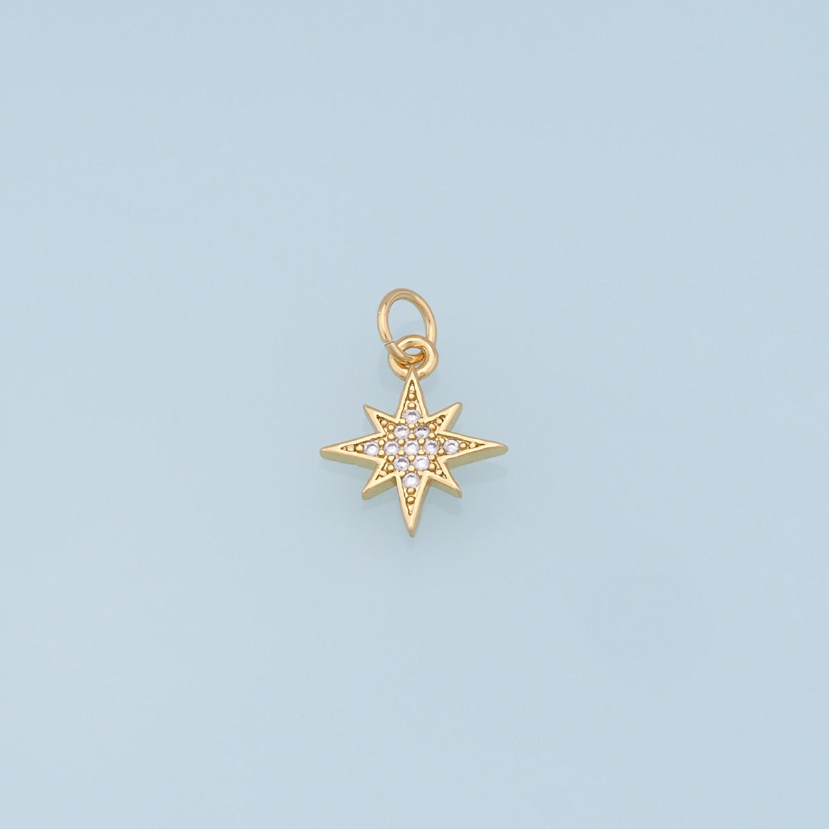 18K Gold Filled Star CZ Charm Pendant for Jewelry Making