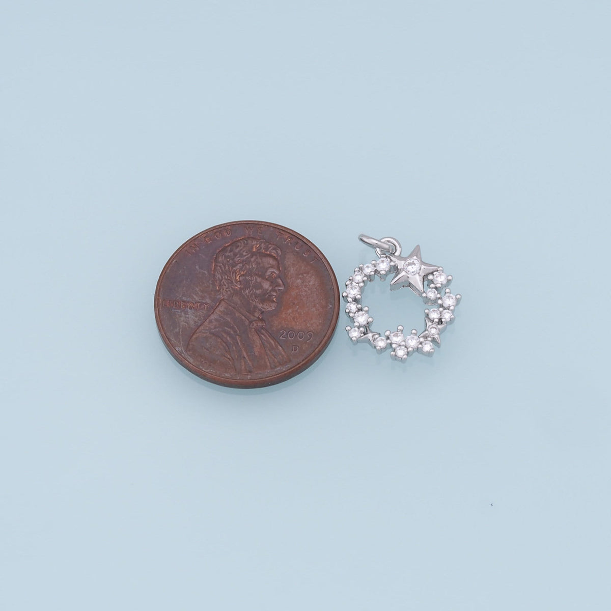 Gold Round Star Charms,18K Gold Filled Star Pendant,CZ Star Charm Bracelet Necklace for DIY Jewelry Making Supply