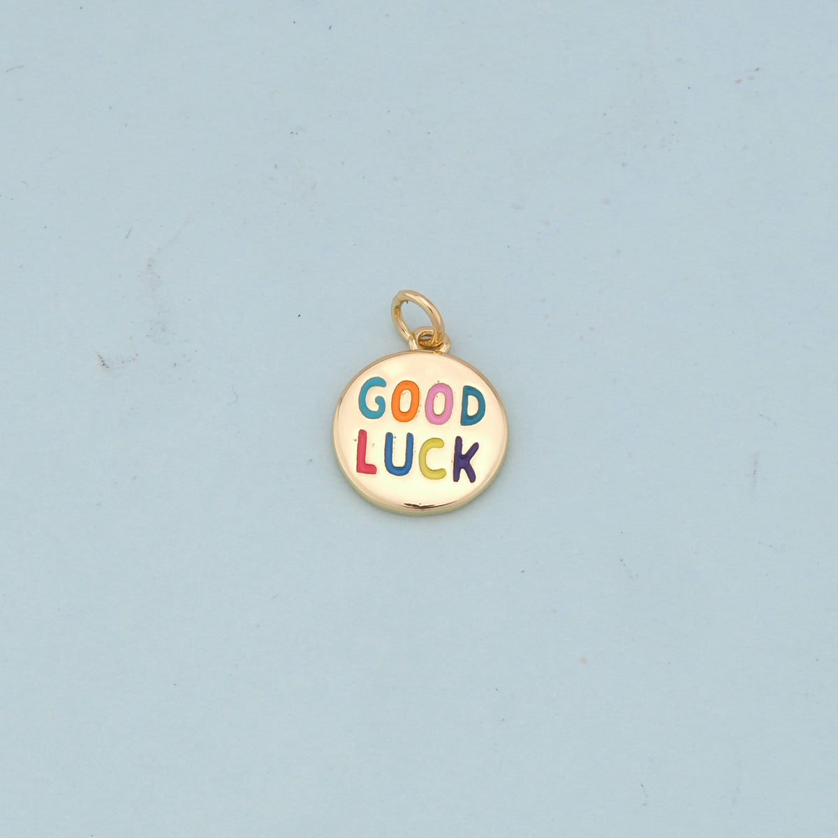 Gold lucky Charms,18K Gold Filled good luck Pendant,luck Charm Bracelet Necklace for DIY Jewelry Making Supply
