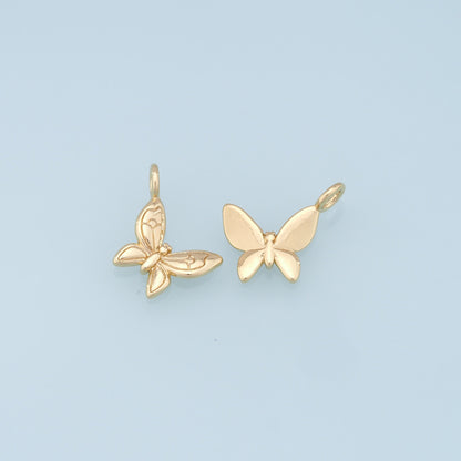 Gold Butterfly Charms,18K Gold Filled Butterfly Pendant,Butterfly Charm Bracelet Necklace for DIY Jewelry Making Supply