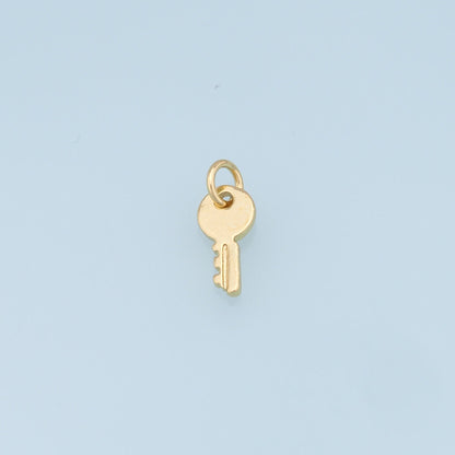 18K Gold Filled Key Charm Pendant for Jewelry Making