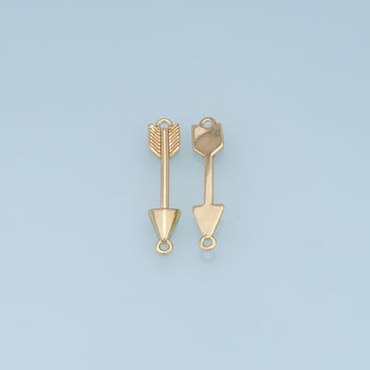Gold Arrow Charms,18K Gold Filled Arrow Pendant,Arrow Charm Bracelet Necklace for DIY Jewelry Making Supply