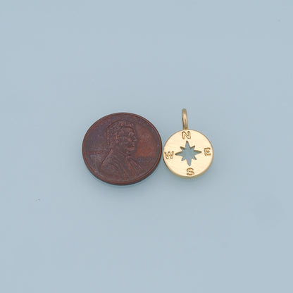 18K Gold Filled North Star Charm Pendant for Jewelry Making