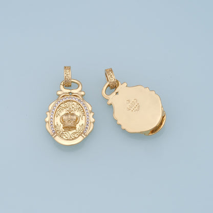Gold crown Charms,18K Gold Filled crown Pendant,CZ crown Charm Bracelet Necklace for DIY Jewelry Making Supply