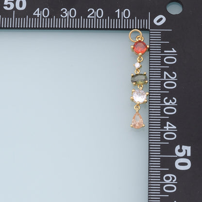 Gold Tassel Charms,18K Gold Filled Tassel Pendant,Color Crystal Tasse Charm Bracelet Necklace for DIY Jewelry Making Supply