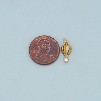 Gold balloon Charms,18K Gold Filled balloon Pendant,balloon Charm Bracelet Necklace for DIY Jewelry Making Supply