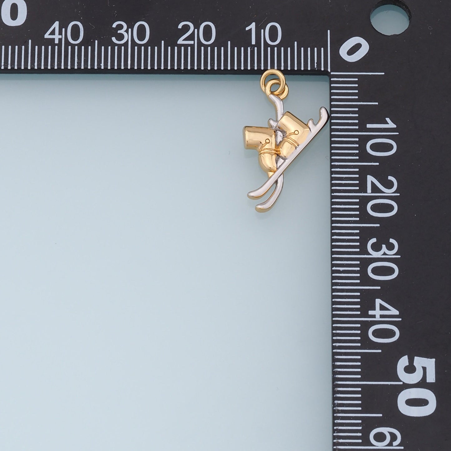 Ski Shoes with Silver Skates Charms,18K Gold Filled Ski Shoes Pendant,Skates Charm Bracelet Necklace for DIY Jewelry Making Supply