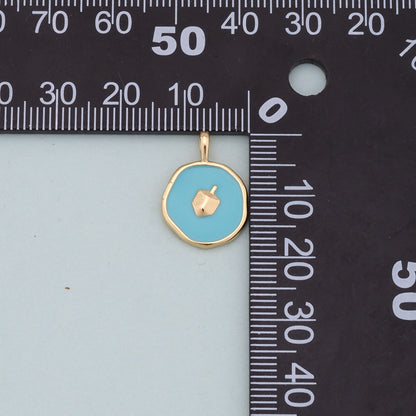 Gold enamel Charms,18K Gold Filled enamel Pendant Charm Bracelet Necklace for DIY Jewelry Making Supply