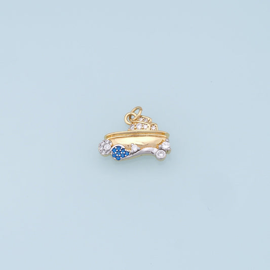 Gold Boat Charms,18K Gold Filled Boat Pendant,cute Charm Bracelet Necklace for DIY Jewelry Making Supply