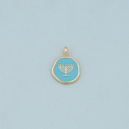 18K Gold Filled Hand Enamel Charm Pendant for Jewelry Making