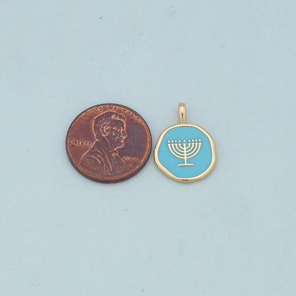 18K Gold Filled Hand Enamel Charm Pendant for Jewelry Making