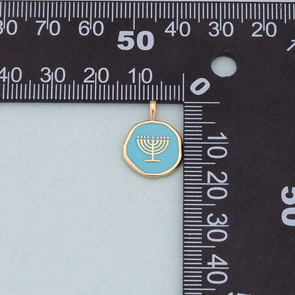 18K Gold Filled Hand Enamel Charm Pendant for Jewelry Making