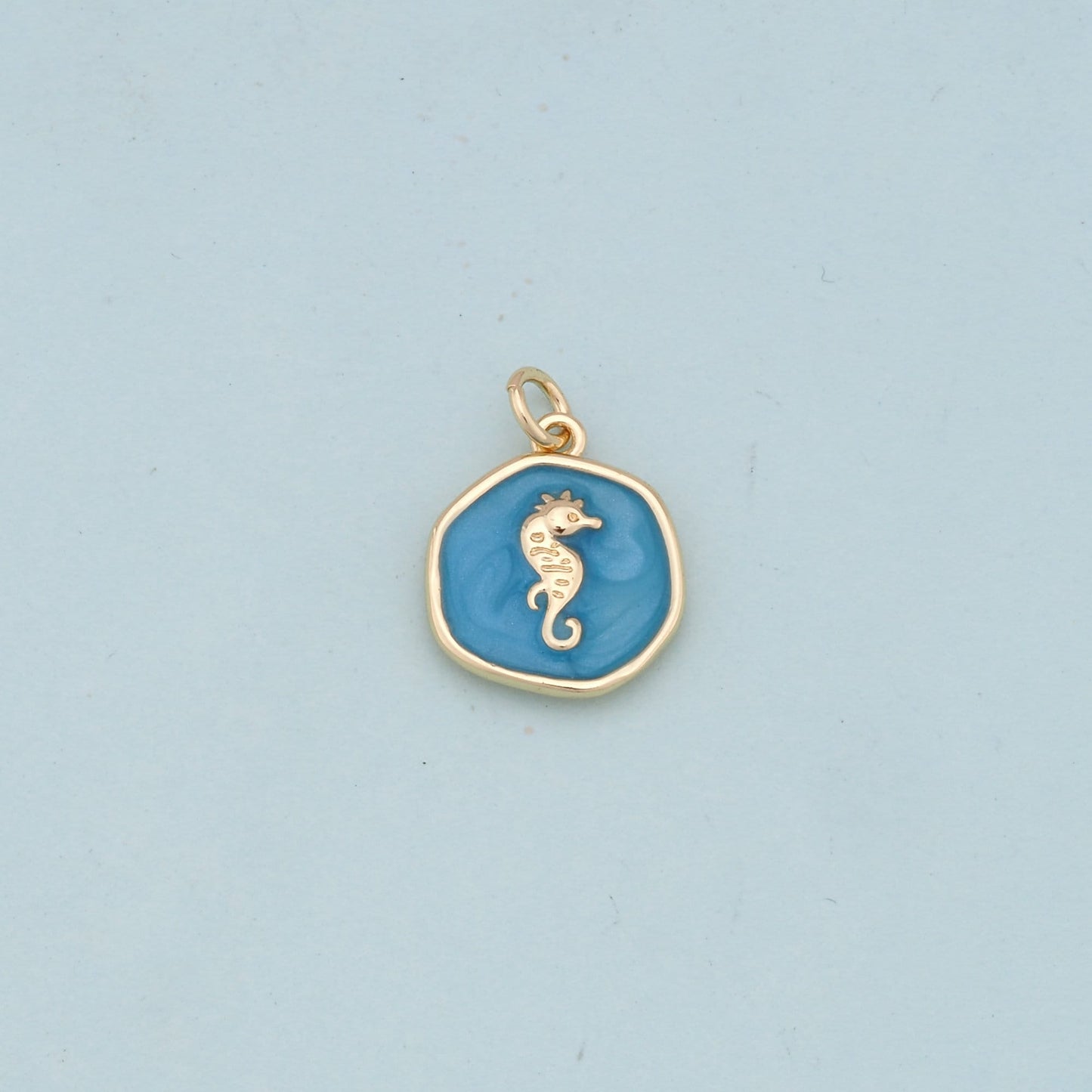 Gold Seahorse Charms,18K Gold Filled Seahorse Pendant,Seahorse Charm Bracelet Necklace for DIY Jewelry Making Supply
