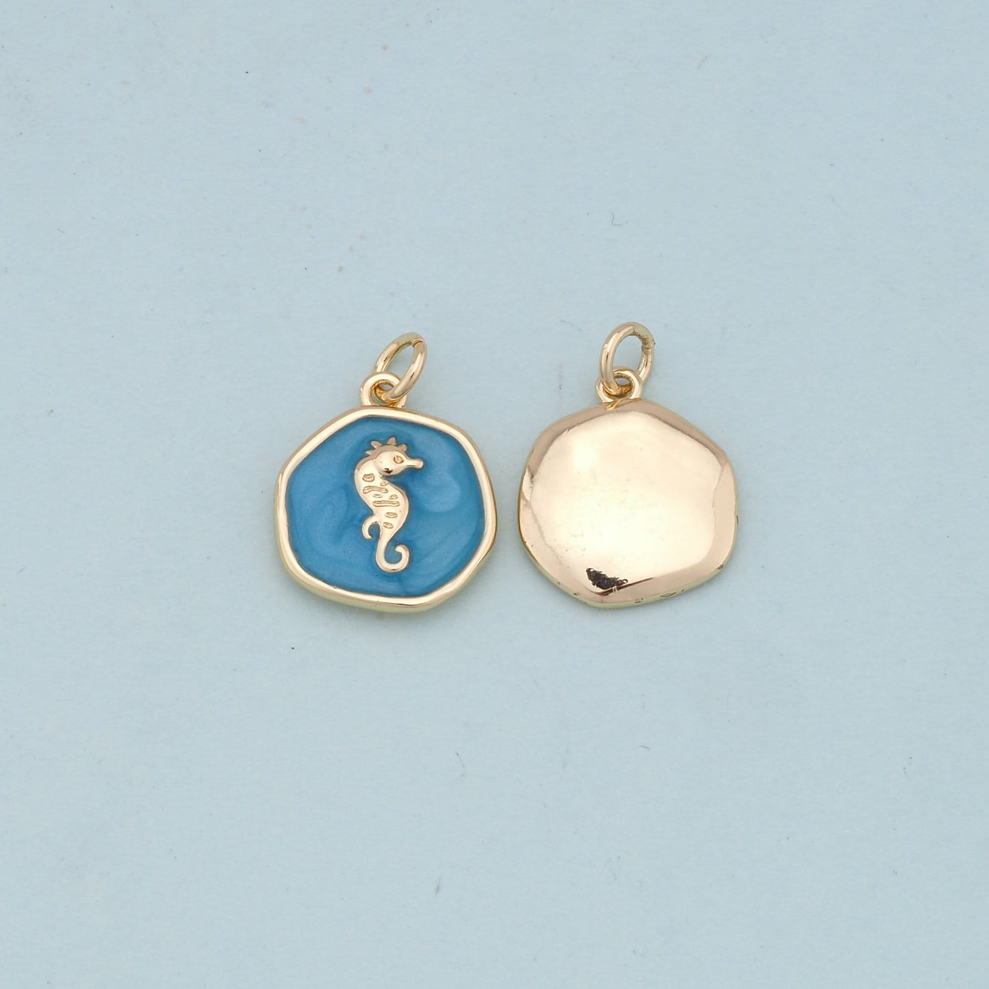Gold Seahorse Charms,18K Gold Filled Seahorse Pendant,Seahorse Charm Bracelet Necklace for DIY Jewelry Making Supply