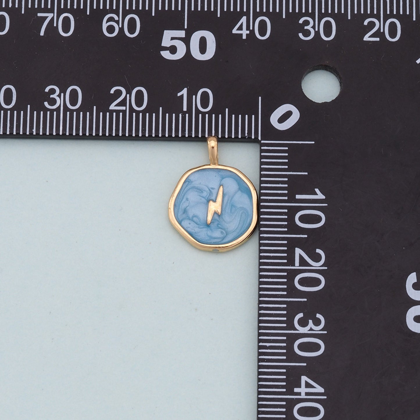 18K Gold Filled lightning Pendant,Enamel lightning Charm Bracelet Necklace for DIY Jewelry Making Supply