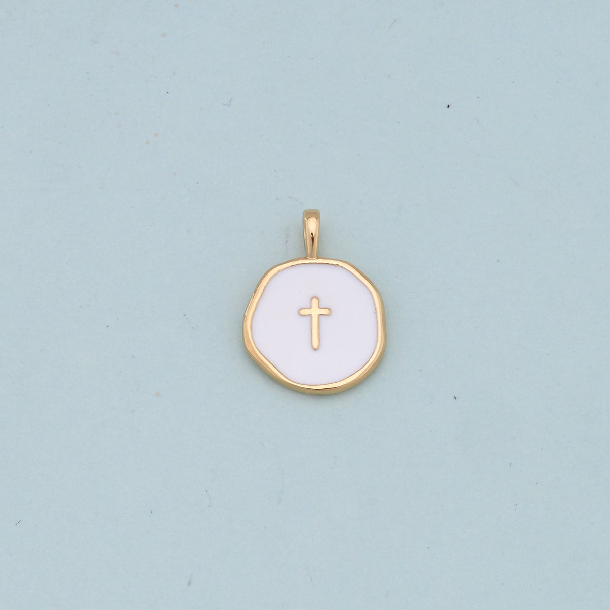 Gold Cross Charms,18K Gold Filled Cross Pendant,Cross Charm Bracelet Necklace for DIY Jewelry Making Supply