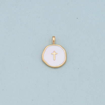 Gold Cross Charms,18K Gold Filled Cross Pendant,Cross Charm Bracelet Necklace for DIY Jewelry Making Supply