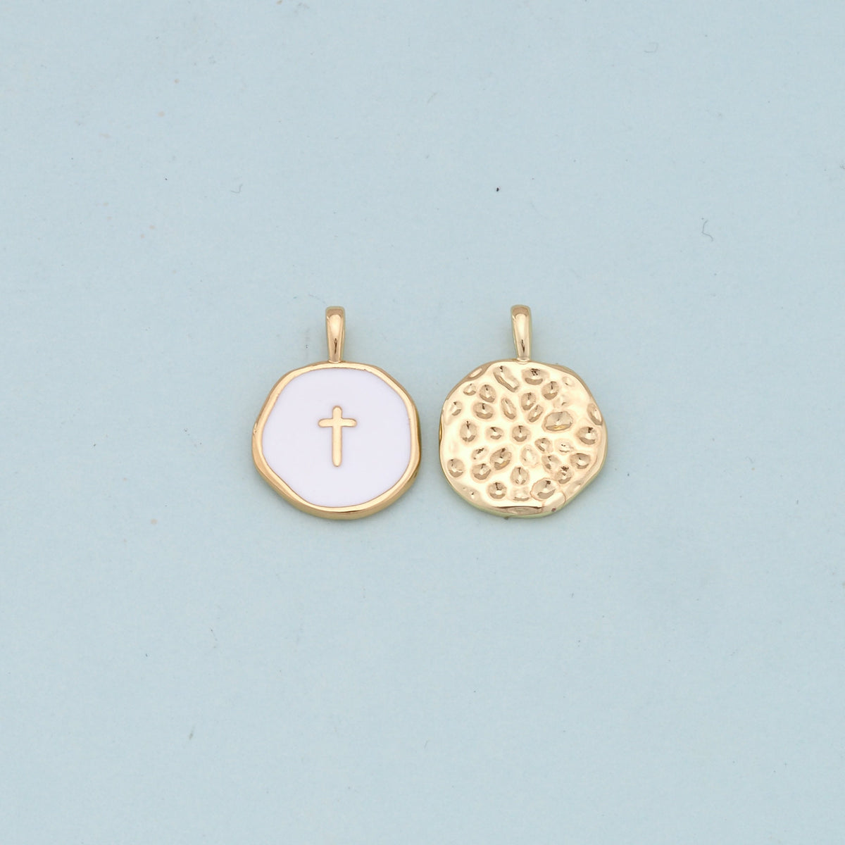 Gold Cross Charms,18K Gold Filled Cross Pendant,Cross Charm Bracelet Necklace for DIY Jewelry Making Supply