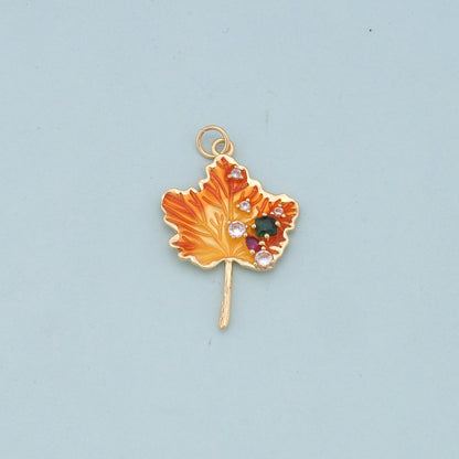 Gold Leaf Charms,18K Gold Filled Leaf Pendant,Leaf Charm Bracelet Necklace for DIY Jewelry Making Supply