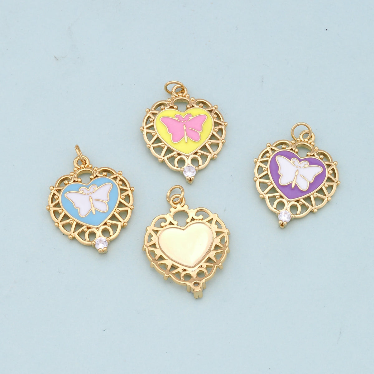 Gold Butterfly Charms,18K Gold Filled Butterfly Pendant,Butterfly Charm Bracelet Necklace for DIY Jewelry Making Supply