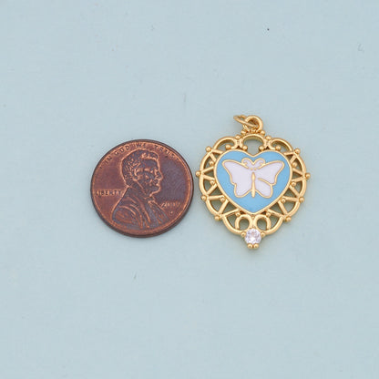 Gold Butterfly Charms,18K Gold Filled Butterfly Pendant,Butterfly Charm Bracelet Necklace for DIY Jewelry Making Supply