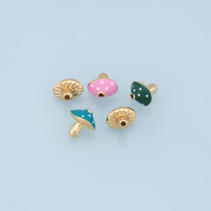 Gold Mushroom Beads Charms,18K Gold Filled Mushroom spacer beads,Mushroom Charms Bracelet Necklace for DIY Jewelry Making Sup