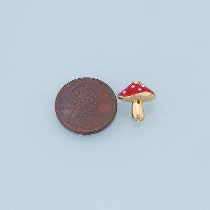 Gold Mushroom Beads Charms,18K Gold Filled Mushroom spacer beads,Mushroom Charms Bracelet Necklace for DIY Jewelry Making Sup