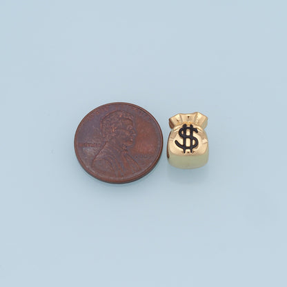 Gold Money Bag Beads Charms,18K Gold Filled Money Bag spacer beads,Money Bag Charms Bracelet Necklace for DIY Jewelry Making 