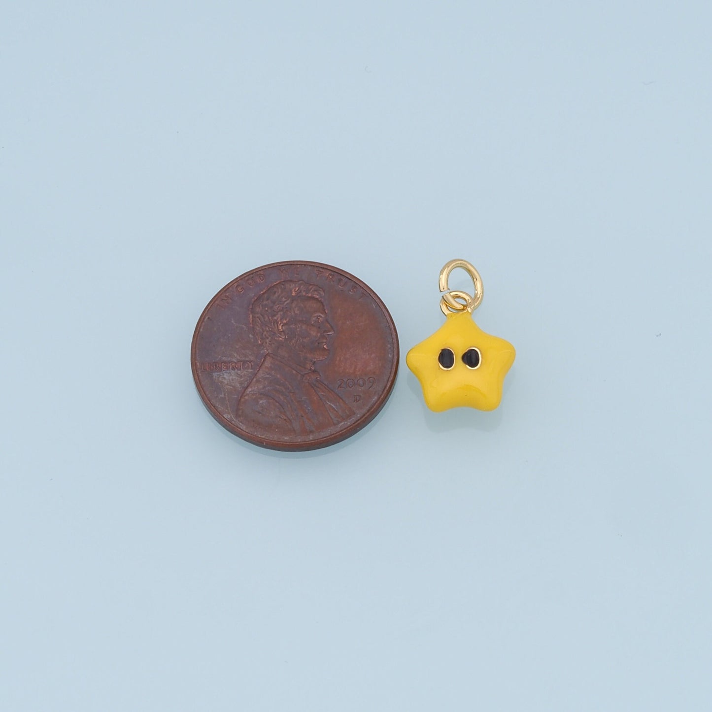 Cute Star Charms,18K Gold Filled Enamel Star Pendant,Kawaii Charm Bracelet Necklace for DIY Jewelry Making Supply