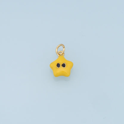 18K Gold Filled Enamel Star Charm Pendant for Jewelry Making