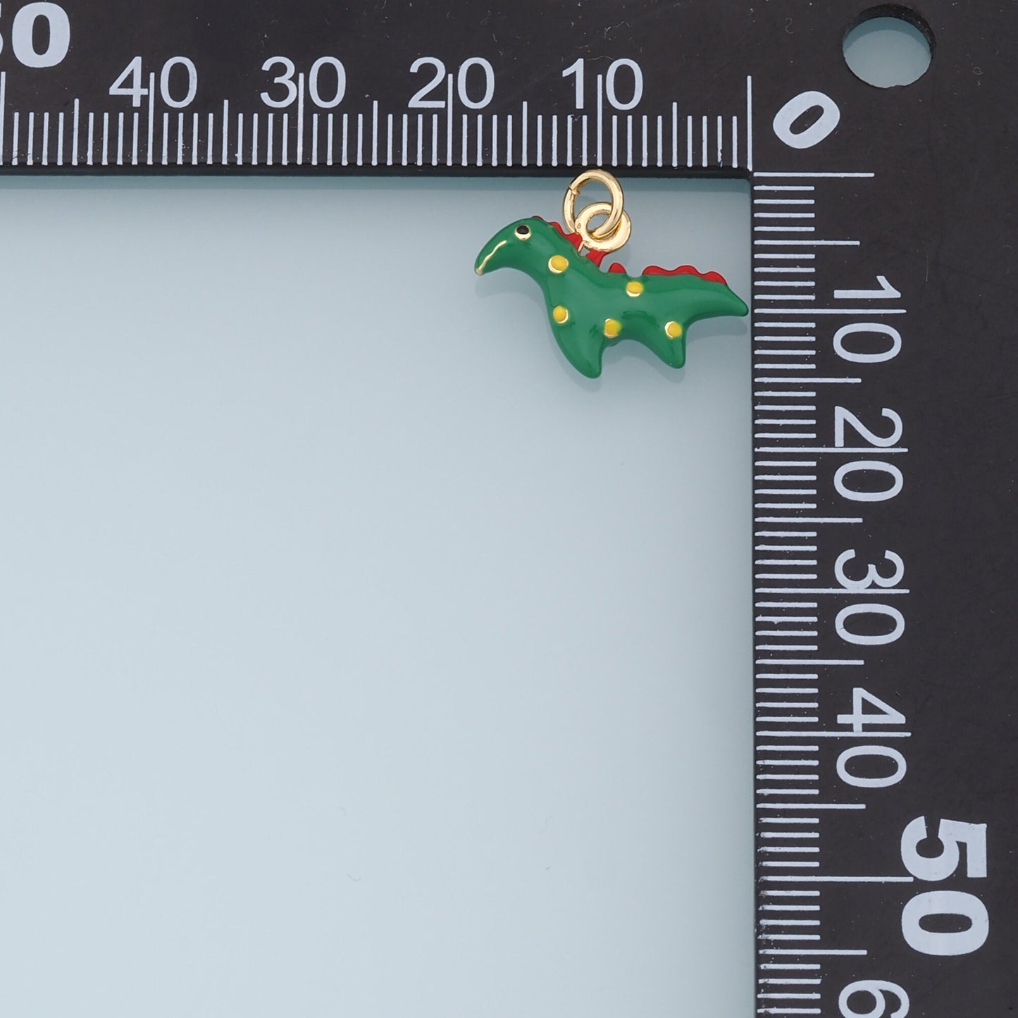 Cute Green Dinosaur Charms,18K Gold Filled Enamel Dinosaur Pendant,Kawaii Charm Bracelet Necklace for DIY Jewelry Making Supply