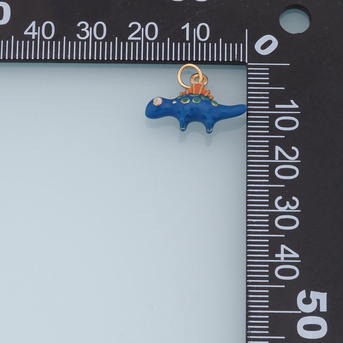 Cute Blue Dinosaur Charms,18K Gold Filled Enamel Dinosaur Pendant,Kawaii Charm Bracelet Necklace for DIY Jewelry Making Supply