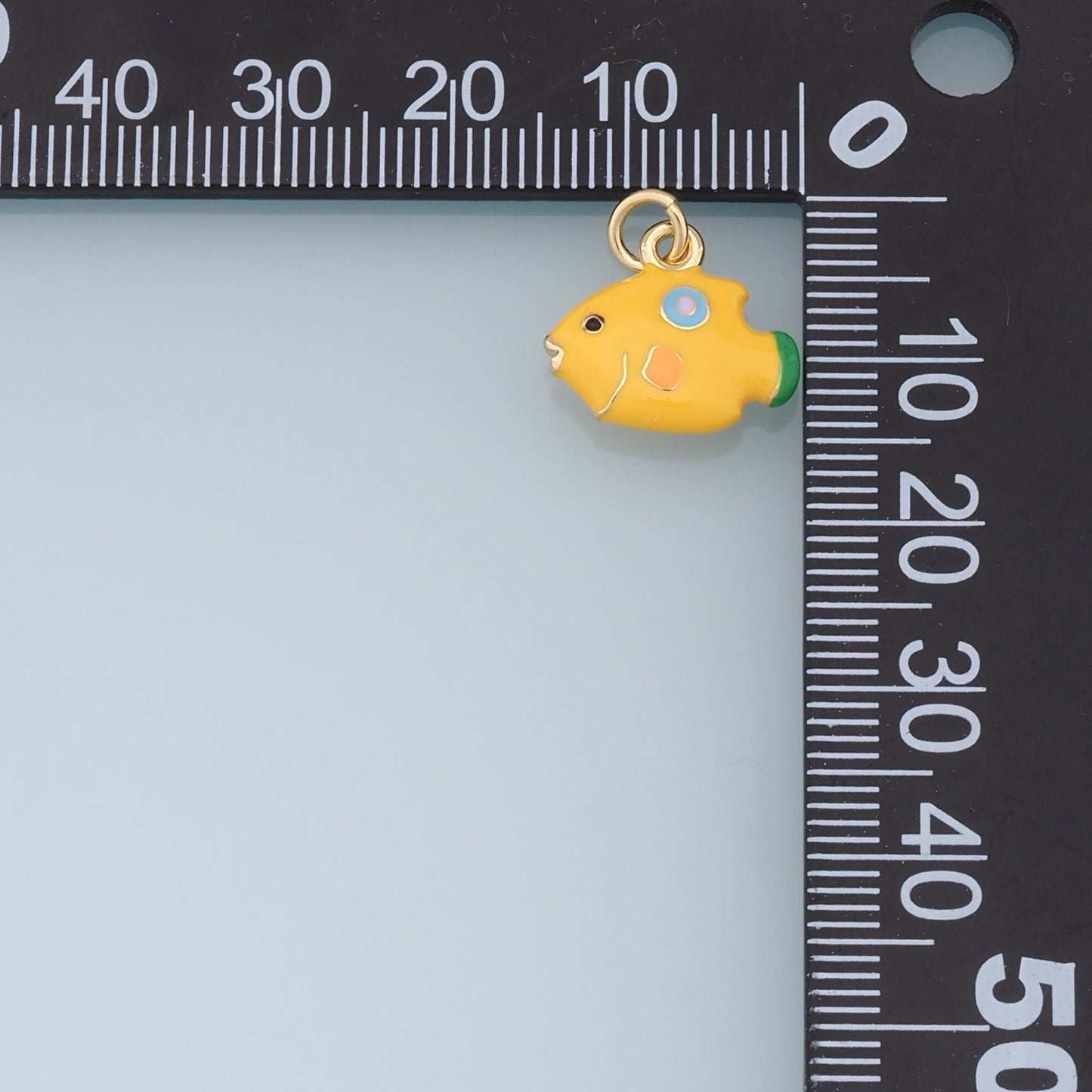 Cute Fish Charms,18K Gold Filled Enamel Fish Pendant,Kawaii Charm Bracelet Necklace for DIY Jewelry Making Supply