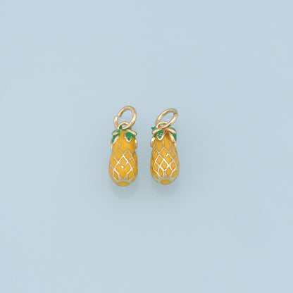Cute Fruit Charms,18K Gold Filled Enamel Fruit Pendant,Kawaii Charm Bracelet Necklace for DIY Jewelry Making Supply