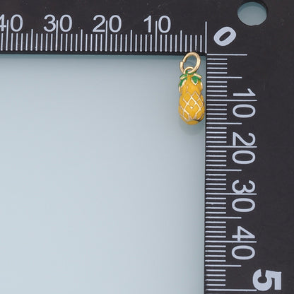 Cute Fruit Charms,18K Gold Filled Enamel Fruit Pendant,Kawaii Charm Bracelet Necklace for DIY Jewelry Making Supply