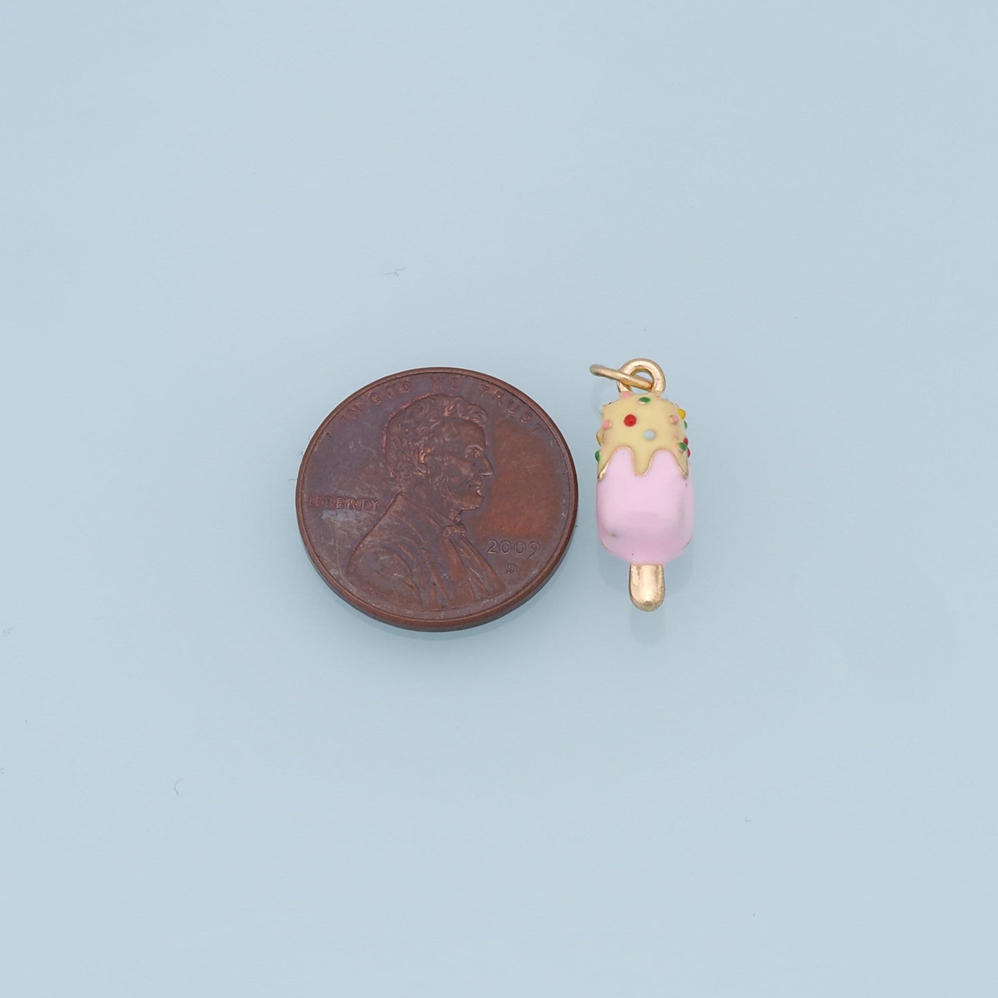 Ice Cream Charms,18K Gold Filled Enamel Ice Cream Pendant,Cute Ice Cream Charm Bracelet Necklace for DIY Jewelry Making Supply