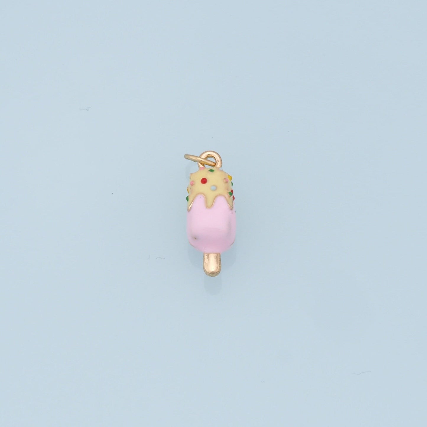 Ice Cream Charms,18K Gold Filled Enamel Ice Cream Pendant,Cute Ice Cream Charm Bracelet Necklace for DIY Jewelry Making Supply