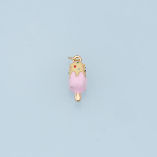Ice Cream Charms,18K Gold Filled Enamel Ice Cream Pendant,Cute Ice Cream Charm Bracelet Necklace for DIY Jewelry Making Supply