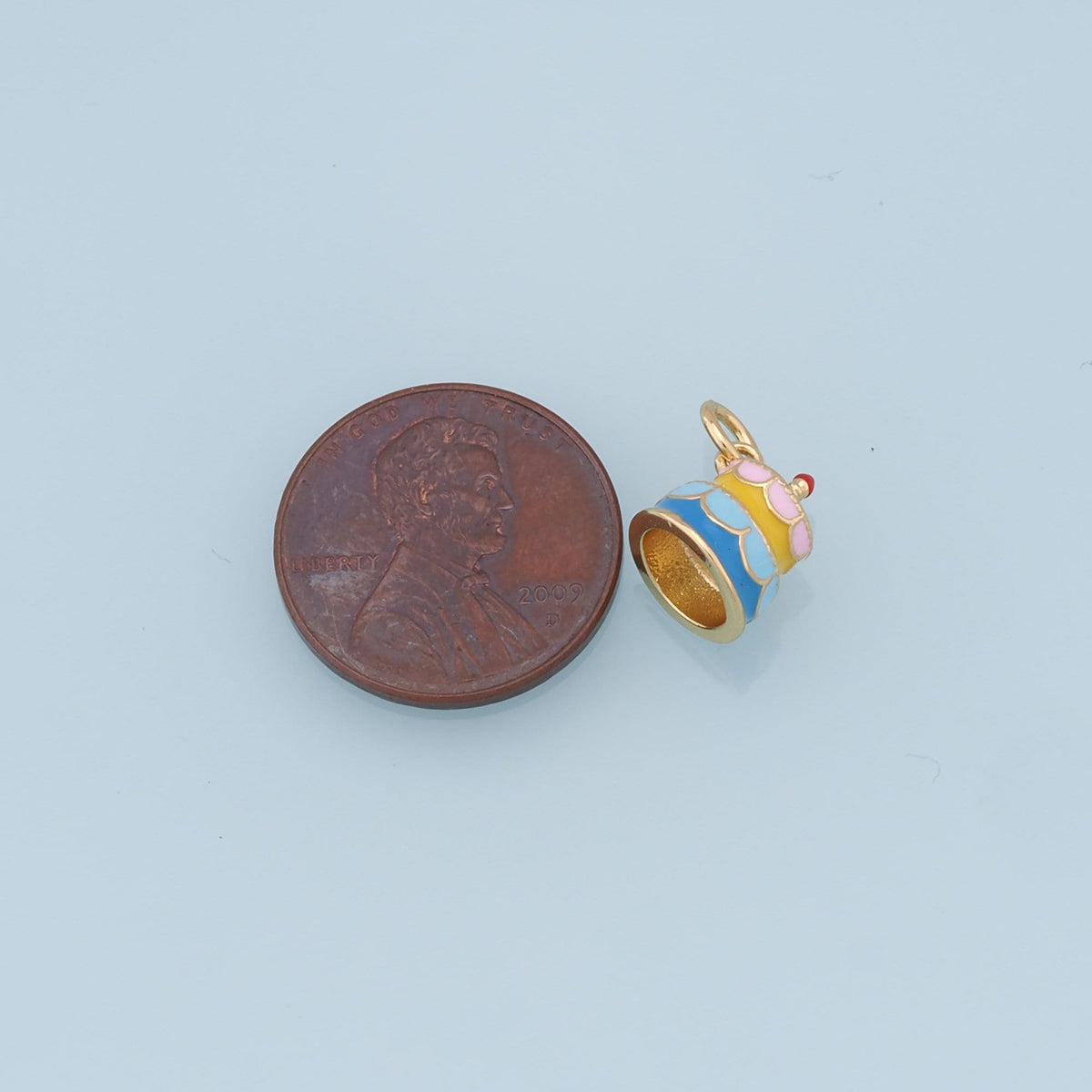 Gold Cake Charms,18K Gold Filled Enamel Cake Pendant,Cute Cake Charm Bracelet Necklace for DIY Jewelry Making Supply
