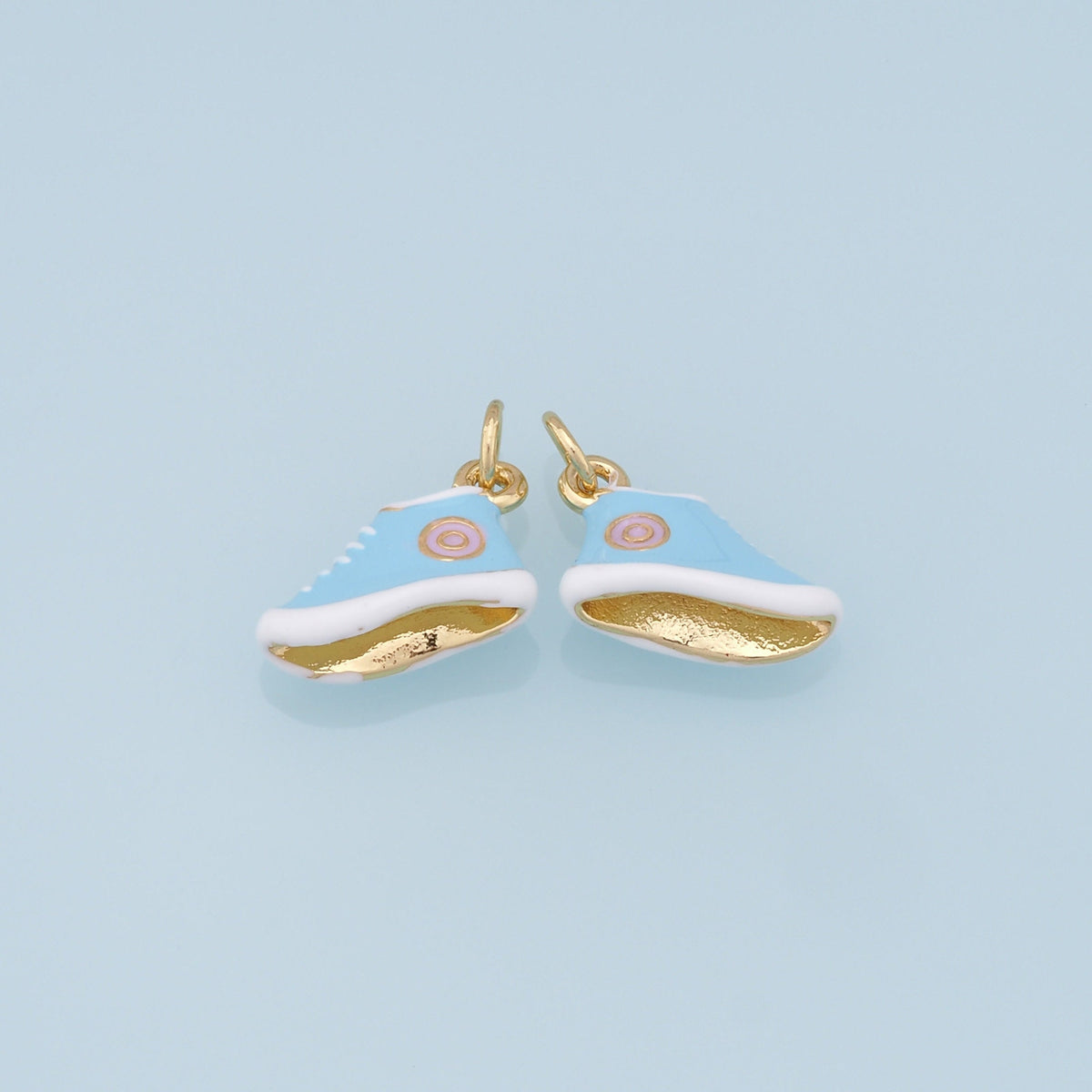 Gold Shoe Charms,18K Gold Filled Enamel Shoe Pendant,Cute Shoe Charm Bracelet Necklace for DIY Jewelry Making Supply