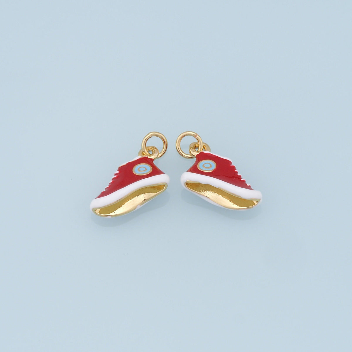 Gold Shoe Charms,18K Gold Filled Enamel Shoe Pendant,Cute Shoe Charm Bracelet Necklace for DIY Jewelry Making Supply