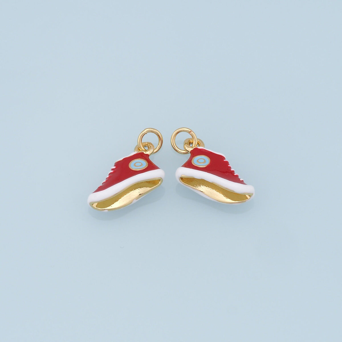 18K Gold Filled Hand Enamel Charm Pendant for Jewelry Making
