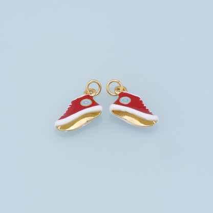 18K Gold Filled Hand Enamel Charm Pendant for Jewelry Making