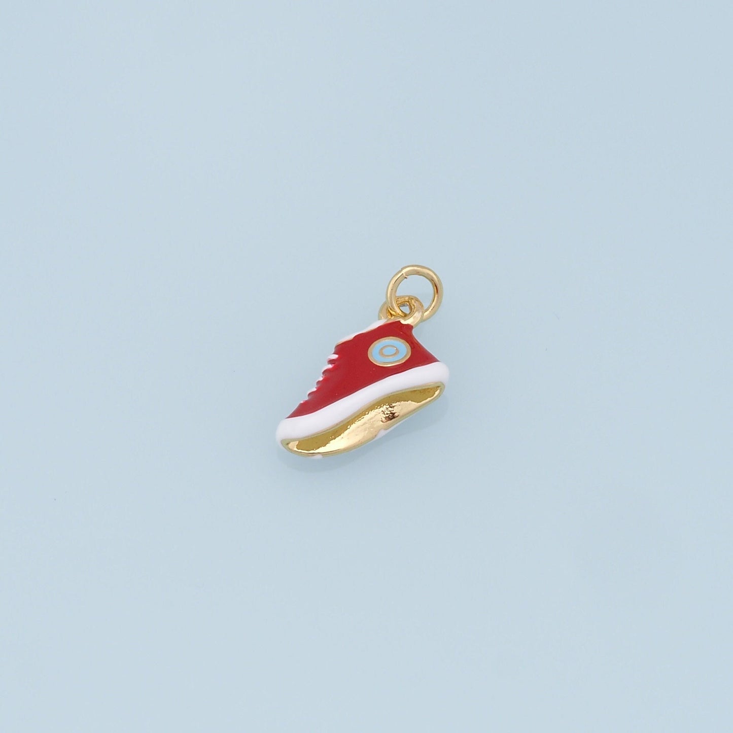 Gold Shoe Charms,18K Gold Filled Enamel Shoe Pendant,Cute Shoe Charm Bracelet Necklace for DIY Jewelry Making Supply